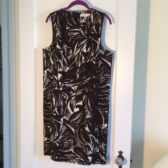 Tory Burch cotton Linen shift dress sz 14 brown - Picture 1 of 8